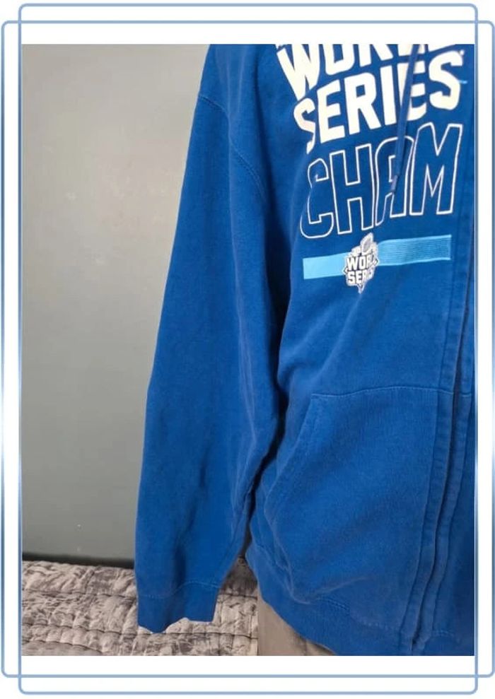 sweat a capuche full zip majestic   / Hoodie / homme bleu - photo numéro 4