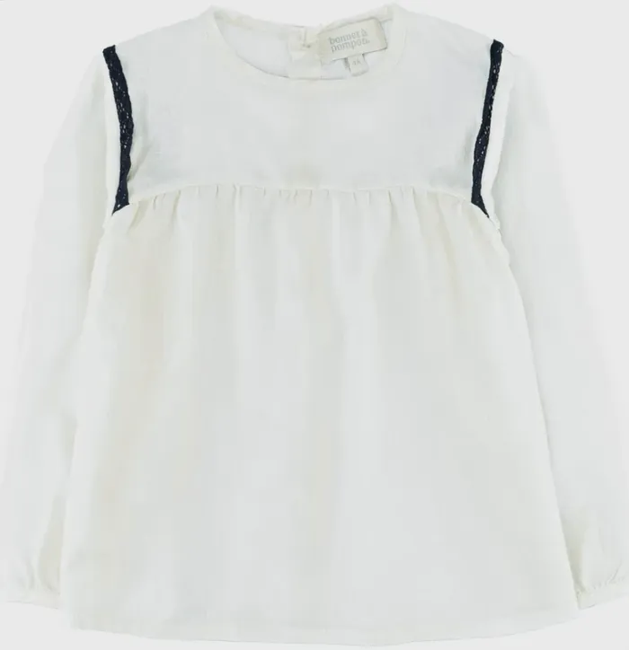 Blouse à manches longues 4 ans en coton Bonnet à Pompon