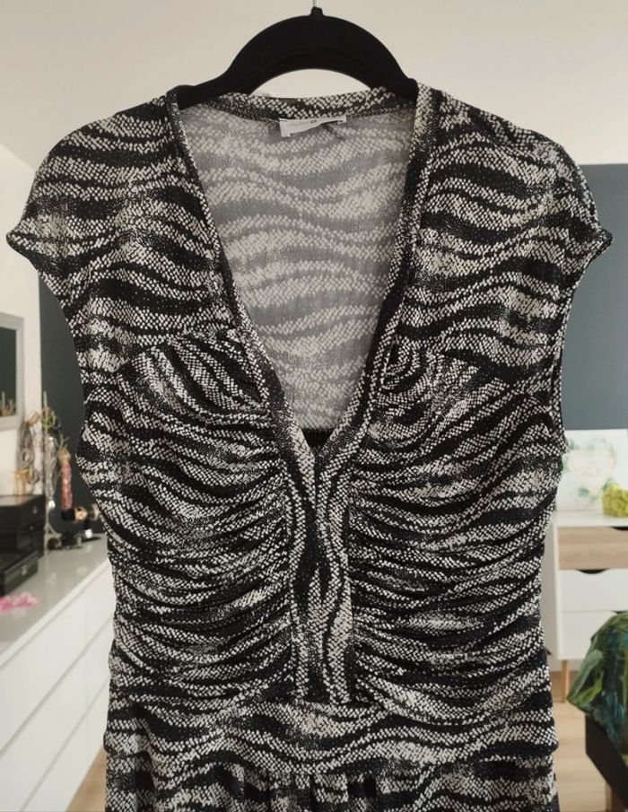 Robe manches courtes femme noire et beige taille 40 Cache cache - photo numéro 2