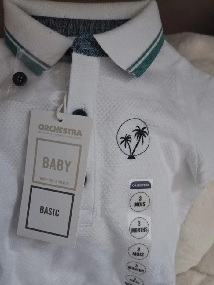 Polo blanc bébé garçon Orchestra - photo numéro 2