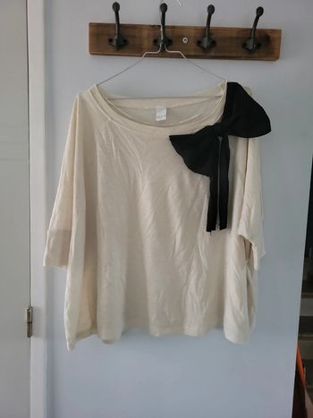 Vila t-shirt large blouse écru taille M soit 38 40