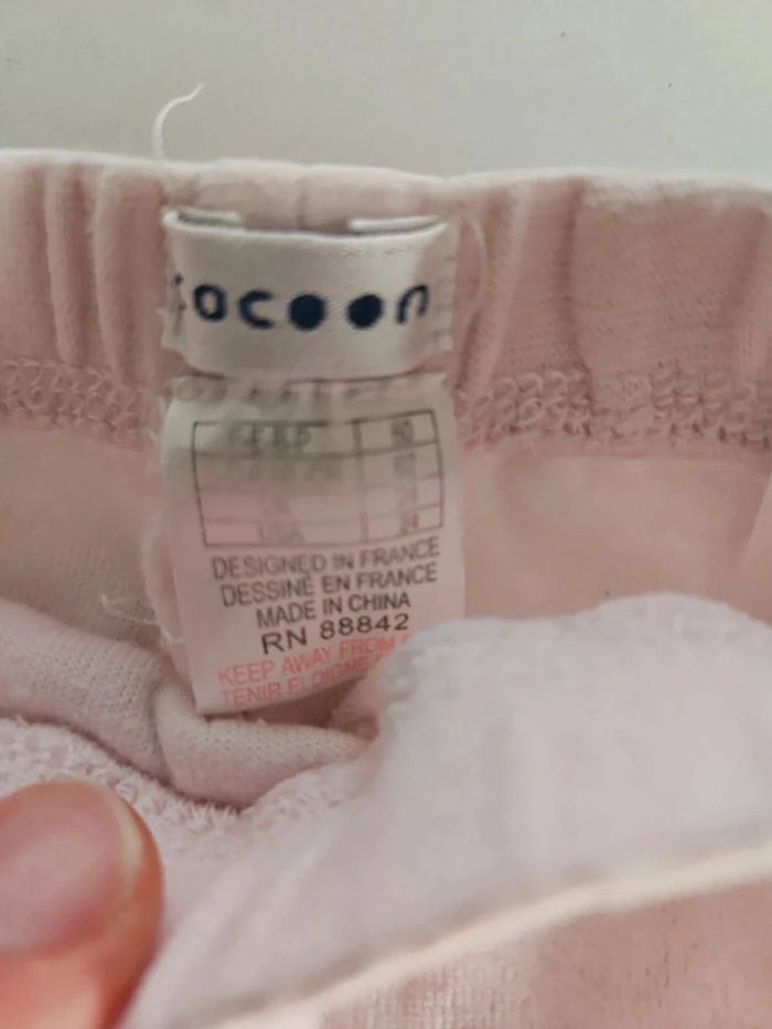 pantalon velour fille 3 mois rose pale - photo numéro 2