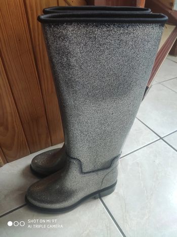 Grande bottes de pluie argenté 35/36