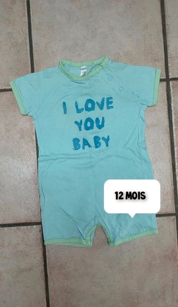 Barboteuse love you baby