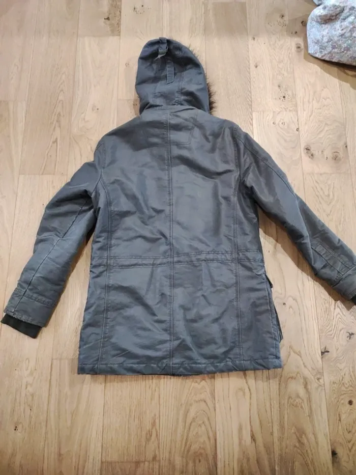 Manteau gris foncé avec capuche amovible - L - photo numéro 2