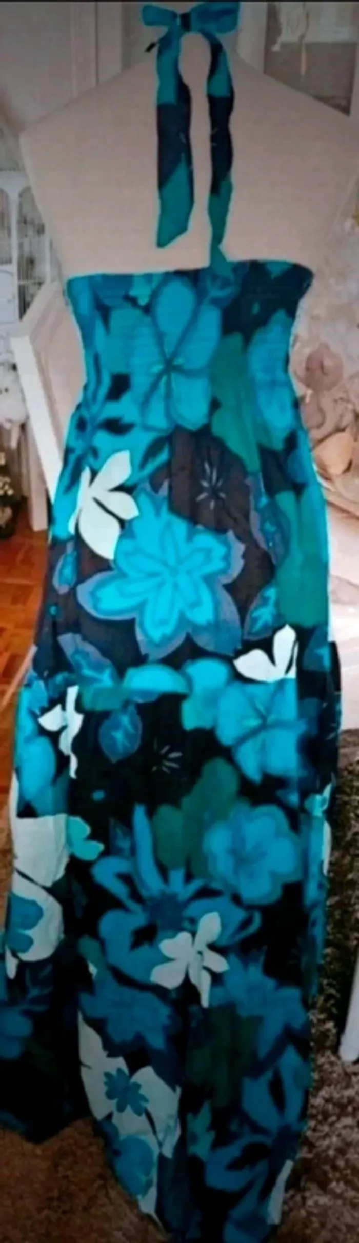 Robe longue bleue sequins RDS Taille 40 Neuve - photo numéro 3