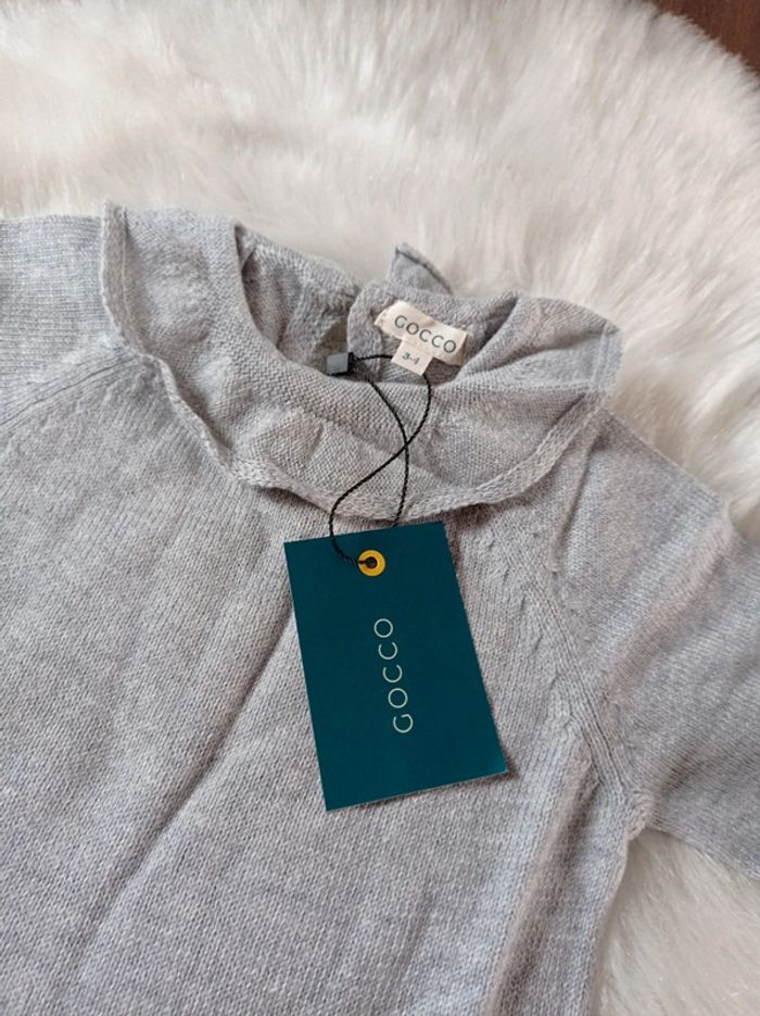 NEUF ! Gocco robe pull gris 3/4 ans 🌸 - photo numéro 2