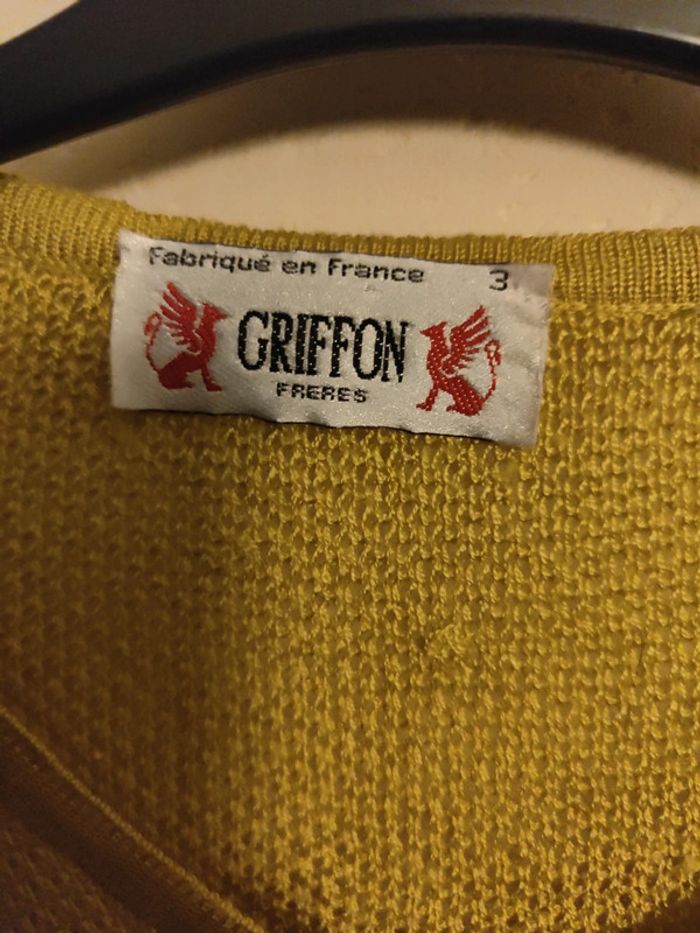 Haut jaune vintage Griffon frères - photo numéro 3