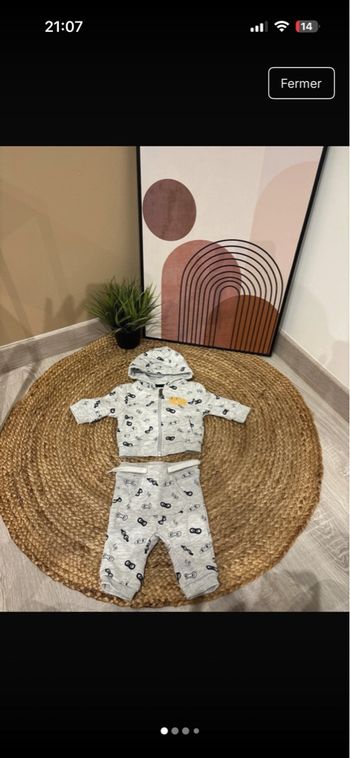 🌿 Ensemble bébé garçon – Taille 1 mois 👶