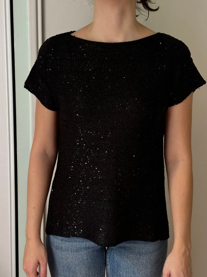Pull sequins noir - Zara - photo numéro 4