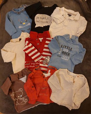 Lot 9 t-shirts ML 3 mois