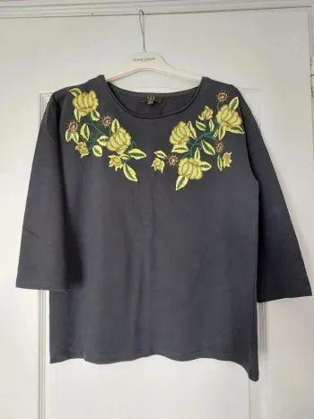 Sweat brodé fleurs 123