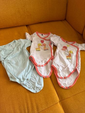 Lot de 3 bodies manches courtes 6 mois