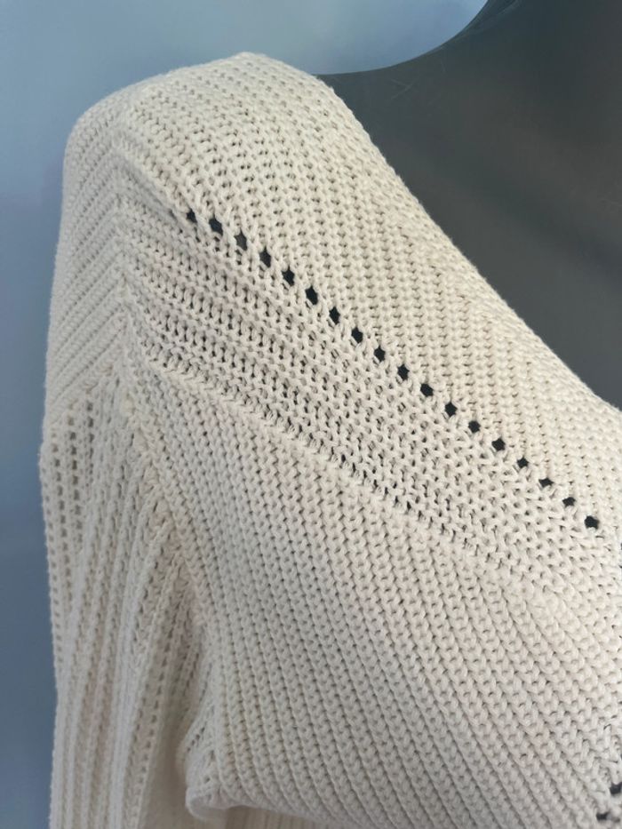 Pull maille blanc Comptoir des Cotonniers – Taille XL – Partiellement transparent & léger - photo numéro 2