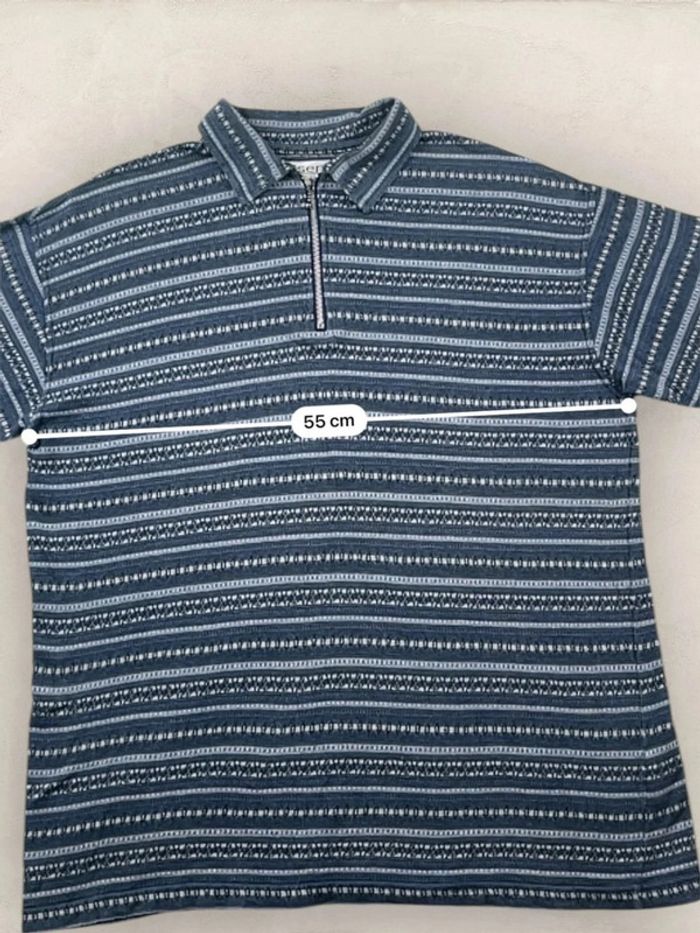 Polo manches longues, pull fin, bleu, S (687) - photo numéro 7