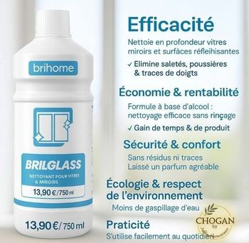 Produit lave vitre neuf brilhome chogan