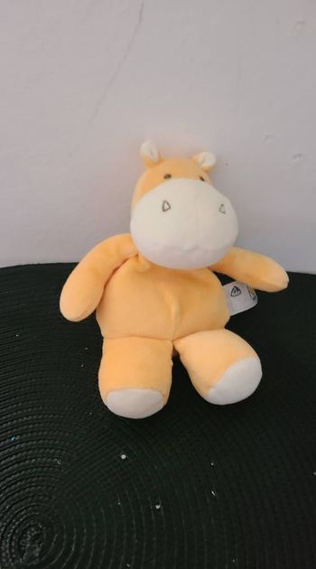 Doudou Hippopotame Baby sun Jaune blanc