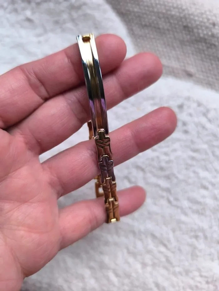 Bracelet doré & argenté à maillons – Chic et intemporel - photo numéro 6