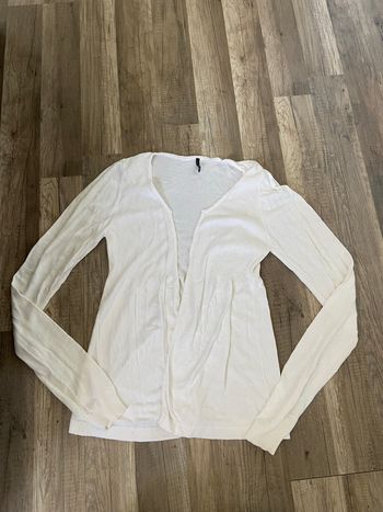 Gilet cotele blanc creme Naf Naf L
