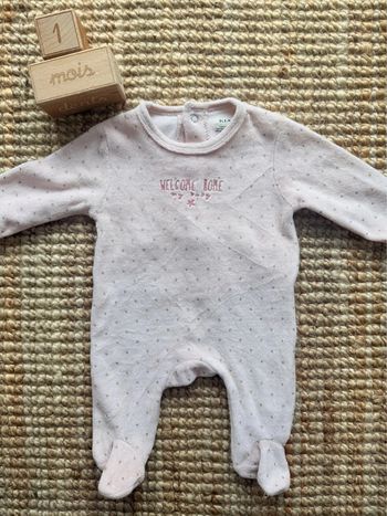 Pyjama velours Kiabi 1mois / 54cm