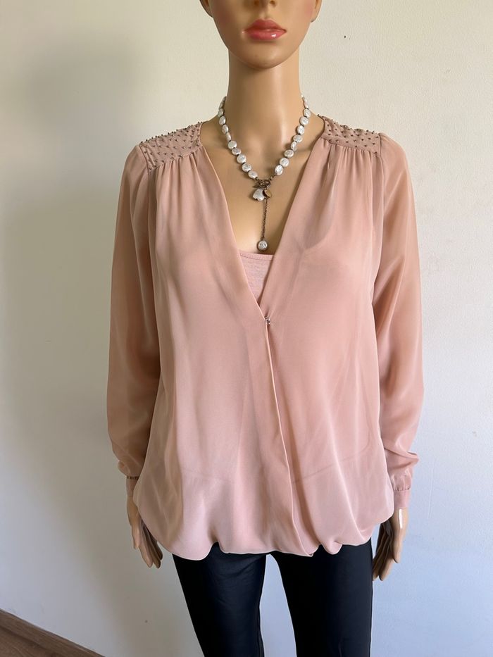 Blouse rose nude à manches longues Vero Moda taille XS jamais portée - photo numéro 1