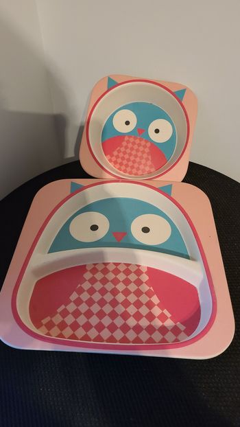 vaisselle pour bébé en fibre de bambou anti-chute