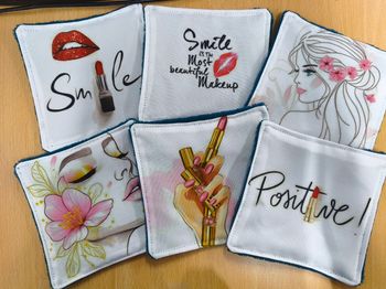 Lot de 6 lingettes lavables démaquillantes beauté 