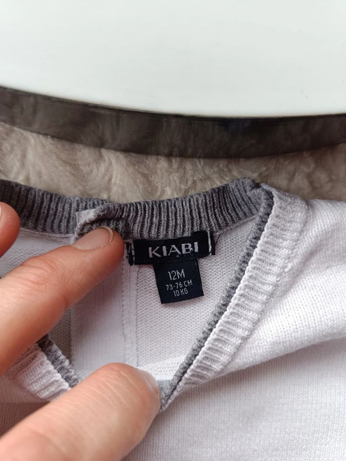 Pull col V Garçon 12 mois Kiabi 100% coton - photo numéro 5