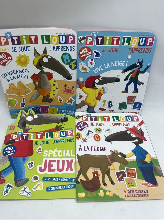 Lot de 4 Livres d'activité Magazine P'tit Loup gommettes imagier neuf avec ses 40 gommettes géantes neuf
