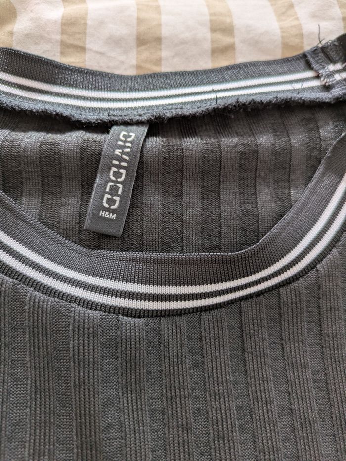 Robe Pull H&M Divided - Maille Côtelée Noire - photo numéro 2