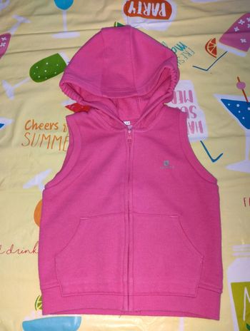 Veste zip sans manches rose fushia 12 mois fille Decathlon