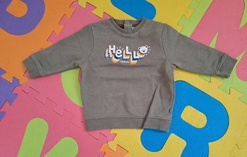 Pull vert kaki ours, obaïbi, taille 6 mois (68 cm)