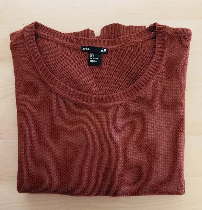 H&M pull rouille L