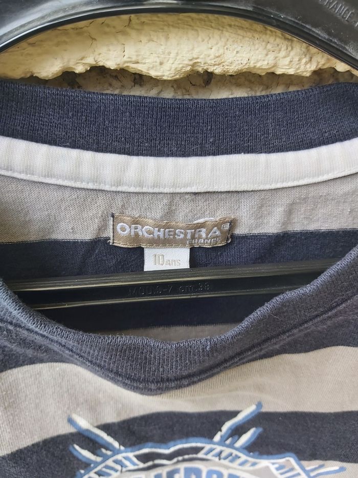 Tee-shirt rayé Orchestra Taille 10 ans très bon état - photo numéro 3