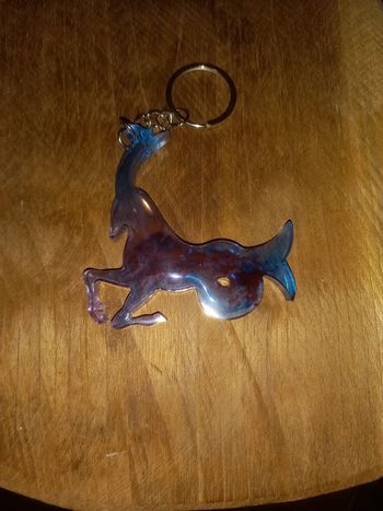 Porte clé capricorne signe zodiaque epoxy