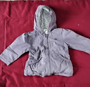 Blouson à capuche, fermeture  ,poches  ,violet  ,Kidkanai  ,24M  80cm