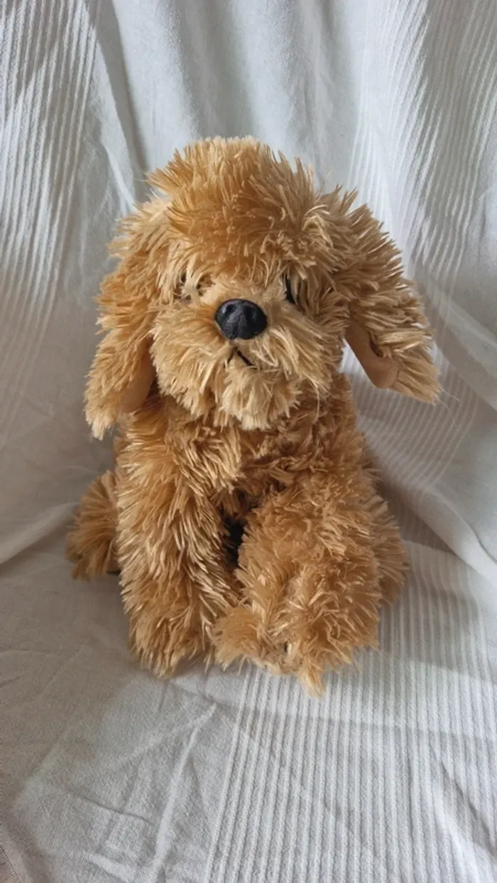 Peluche chien marron  louise mansen - photo numéro 7