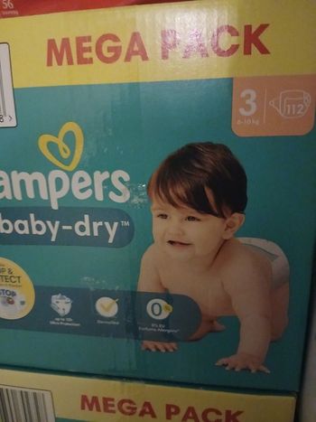 112 couches pampers baby dry T3