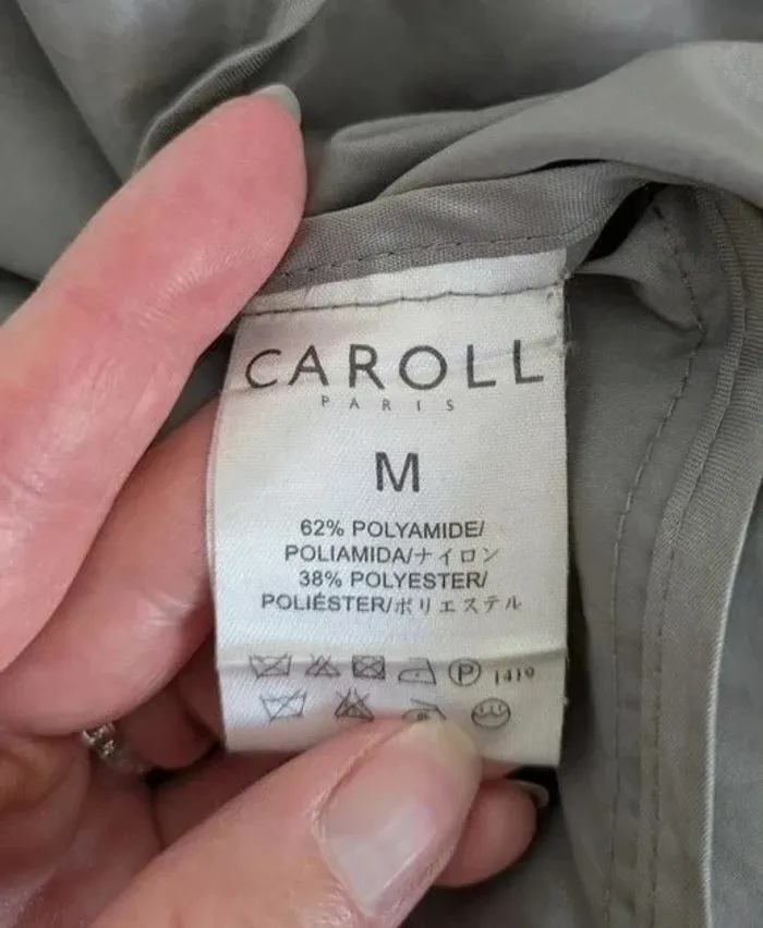 Manteau imperméable gris avec capuche - Caroll - taille M - photo numéro 7