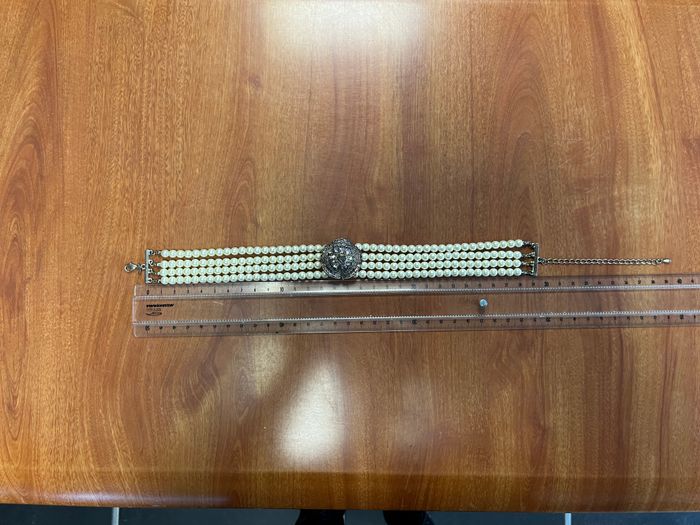 Choker Multicouche Fausses Perles et Médaillon Strass - photo numéro 4