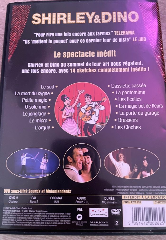 DVD shirley et dino le spectacle inédit en excellent état - photo numéro 2