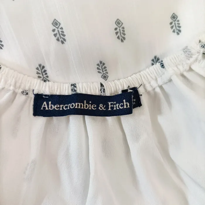 Robe Abercrombie & Fitch blanche à motifs - Taille XS - Style bohème chic A662 - photo numéro 8