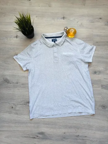 Polo blanc homme motif bleu Fresh Brand M - Très bon état