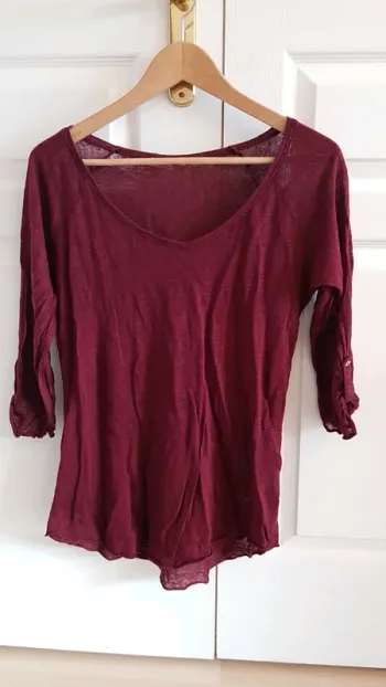 T shirt fine maille manches 3/4