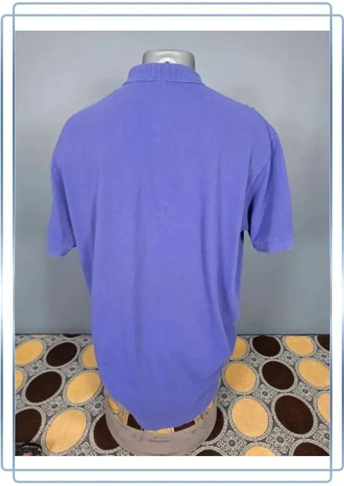 Polo Ralph Lauren violet  - taille L  homme - 100% coton- logo brodé orange (364) - photo numéro 6