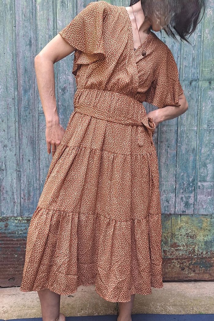 superbe robe Flamant Rose marron taille M - photo numéro 3