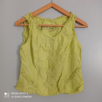 Top en lin vert anis t38