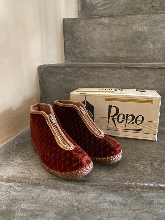 Chaussons montants zippé brun Reno 34 neuf