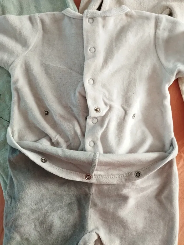 * Lot de 3 pyjamas chauds gris, vert pâle T6M Tex Verbaudet Gémo - photo numéro 4
