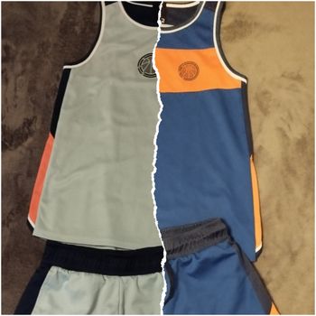 Ensemble basket réversible 10/11 ans